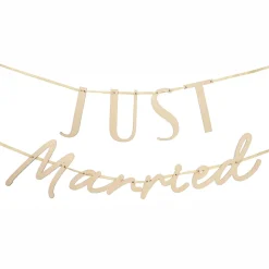 Folat B.V. Guirlande Just Married i Træ - Oppyntning