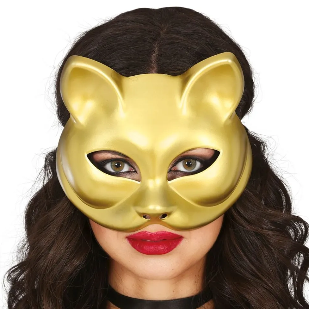 Fiestas Guirca, S.L Guldfarvet Kattemaske - Masker