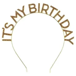 Clearance Talking Tables Ltd Guld/glitter Hårbånd It's My Birthday