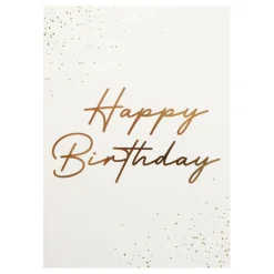 Hisab/Joker Company AB Guld Gratulationskort Happy Birthday med Kuvert - Hilsningskort
