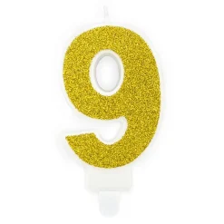 PartyDeco sp. z o.o. Guld Kagelys Tal Glitter - Oppyntning|Bagning