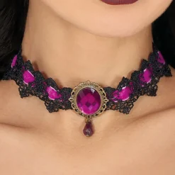 Fiestas Guirca, S.L Halskæde Choker Blonde Lilla/Sort