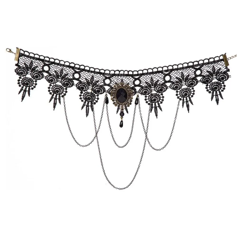 Discount Wilbers Karnaval B.V. Halskæde Choker Sort med Kæder