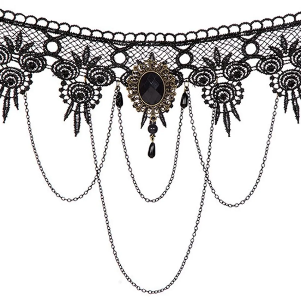 Discount Wilbers Karnaval B.V. Halskæde Choker Sort med Kæder