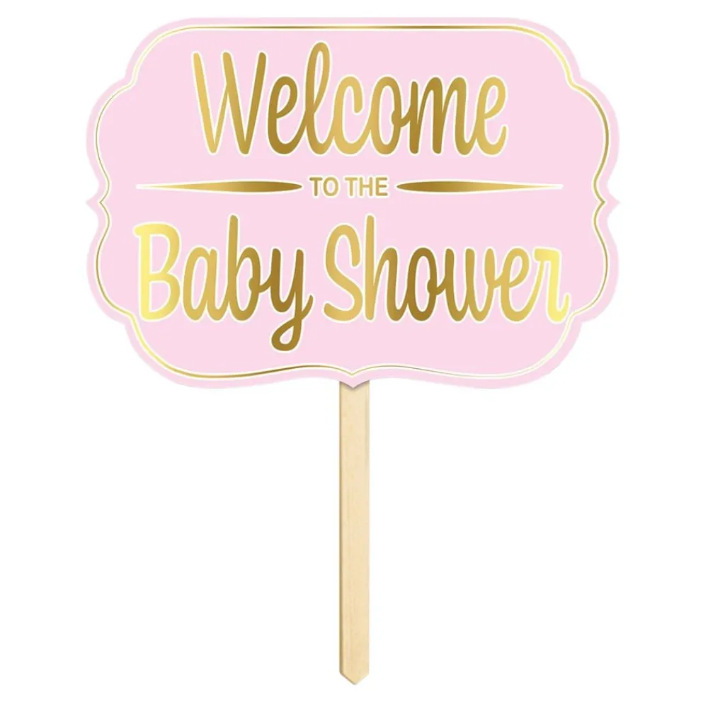 Three Sixty Degrees Ltd Haveskilt Welcome To The Babyshower Lyserød - Hjem & Husholdning