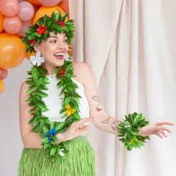 Clearance PartyDeco sp. z o.o. Hawaiikrans Sæt Grøn