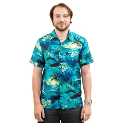 Best Netshirt Group AB Hawaiiskjorte Herre Turkis