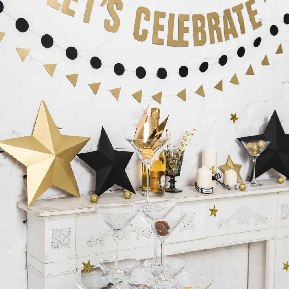 Outlet PartyDeco sp. z o.o. Hængende Dekoration Stjerner Guld