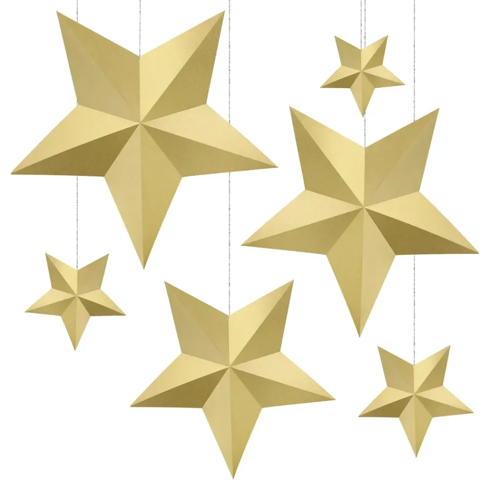Outlet PartyDeco sp. z o.o. Hængende Dekoration Stjerner Guld