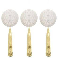 Outlet Unique UK Inc t/as Unique Party Honeycomb Hvid/Guld