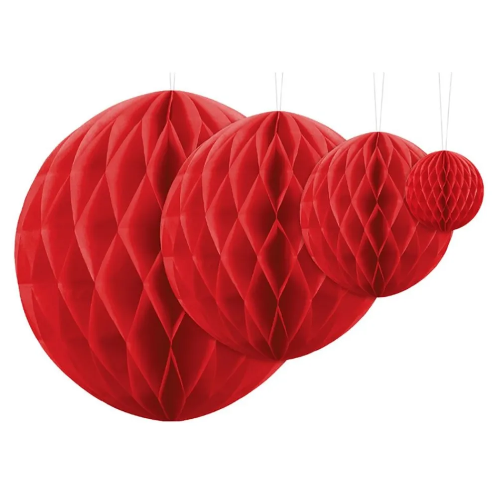 PartyDeco sp. z o.o. Honeycombs Rød Hængende Dekoration - Oppyntning