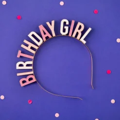 PartyDeco sp. z o.o. Hårbøjle Birthday Girl i Metal - Hatte