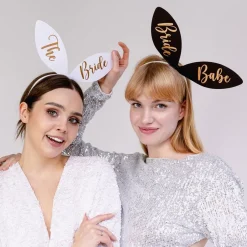PartyDeco sp. z o.o. Hårbøjle Kaninører Bride To Be Squad - Festtilbehør|Hatte