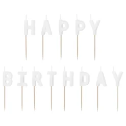 PartyDeco sp. z o.o. Hvide Kagelys Happy Birthday - Bagning