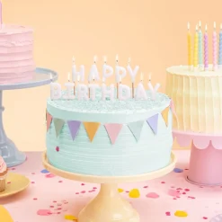 PartyDeco sp. z o.o. Hvide Kagelys Happy Birthday - Bagning
