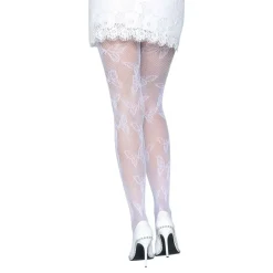 Clearance Leg Avenue Europe Hvide Sommerfugle Strømpebukser Deluxe