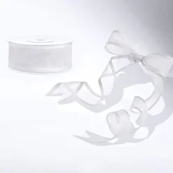 PartyDeco sp. z o.o. Hvidt Chiffonbånd - Oppyntning|Gaveindpakning