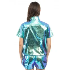 CHAKS Jakke med Shorts Sæt Iridescent Blå - Tøj