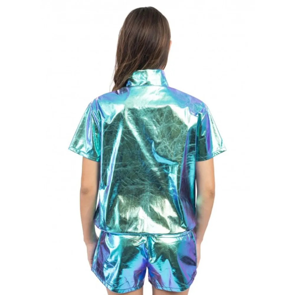 CHAKS Jakke med Shorts Sæt Iridescent Blå - Tøj