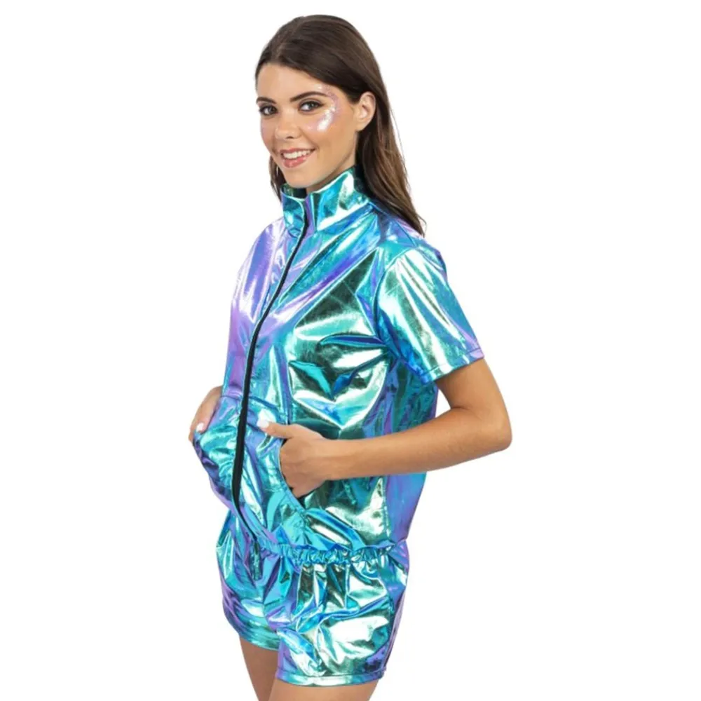 CHAKS Jakke med Shorts Sæt Iridescent Blå - Tøj