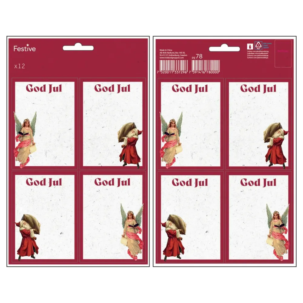 Clearance AB Alrik Hedlund Juletiketter Glædelig Jul Rød