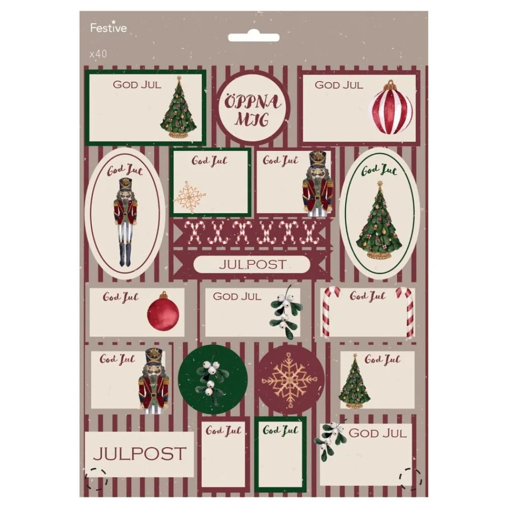 AB Alrik Hedlund Juletiketter God Jul Motiv - Oppyntning