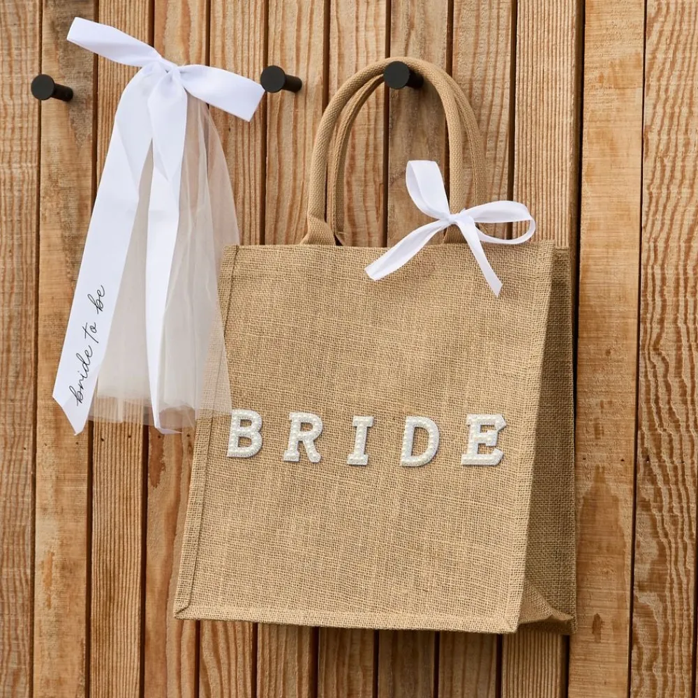 Hot CG Global Products Ltd Jutetaske Bride med Sløjfe