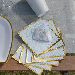 Online Santex Kaffeservietter Prikkede Blå/Guld