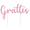 Hisab/Joker Company AB Kagedekoration "Grattis" Lyserød - Oppyntning|Bagning