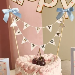 Best CG Global Products Ltd Kagedekoration Happy Birthday Roset Blå