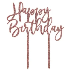 Clearance CG Global Products Ltd Kagedekoration Happy Birthday Rosaguld i Akryl