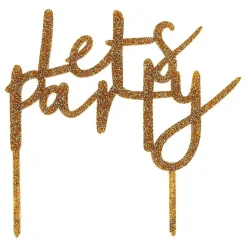 Clearance CG Global Products Ltd Kagedekoration Let's Party Guld i Akryl