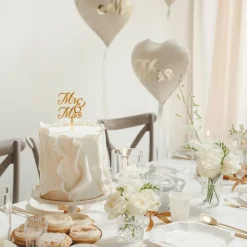 Sale PartyDeco sp. z o.o. Kagedekoration Mr & Mrs Guld i Akryl