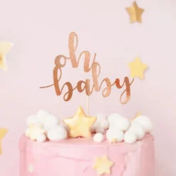 PartyDeco sp. z o.o. Kagedekoration Oh Baby Roséguld - Oppyntning|Bagning