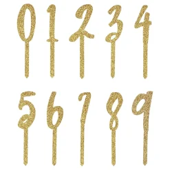 Outlet CG Global Products Ltd Kagedekoration Tal Guld Glitter i Akryl