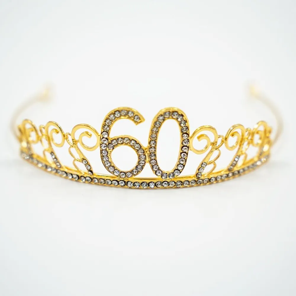 Discount Partyking AB Kagedekoration Tiara Tal i Metal Guld