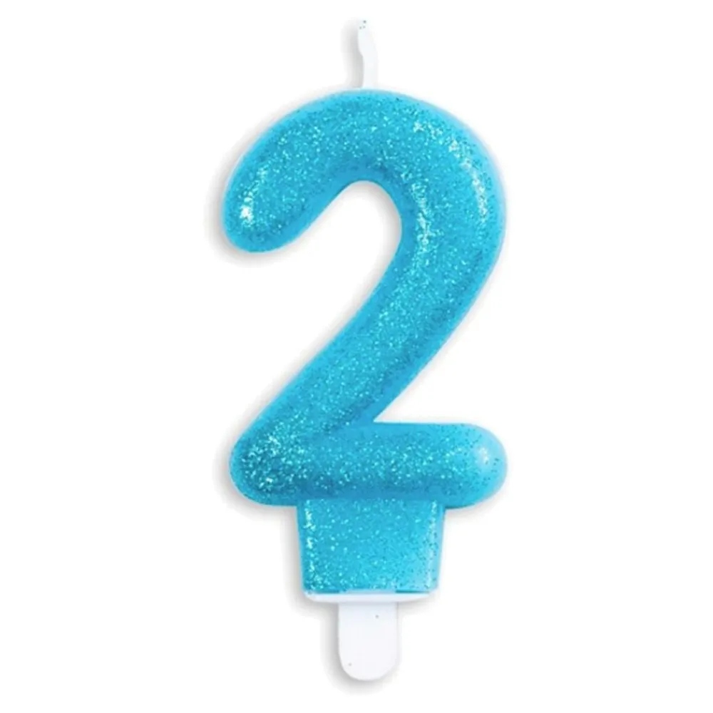 Globos Europe B.V. Kagelys Tal Glitter Blå - Oppyntning|Bagning