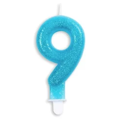 Globos Europe B.V. Kagelys Tal Glitter Blå - Oppyntning|Bagning