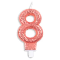 Globos Europe B.V. Kagelys Tal Glitter Rosaguld - Oppyntning|Bagning