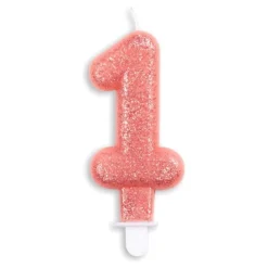 Globos Europe B.V. Kagelys Tal Glitter Rosaguld - Oppyntning|Bagning