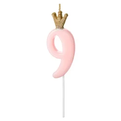 Discount PartyDeco sp. z o.o. Kagelys Tal med Krone Lyserød