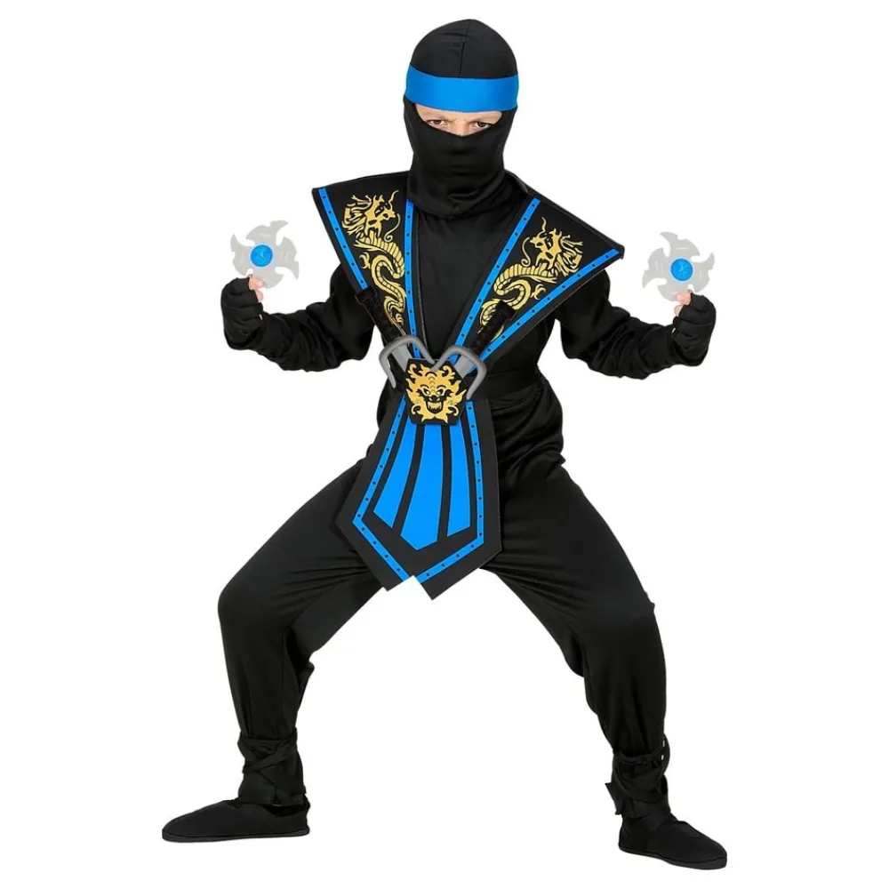 Widmann S.r.l. Kombat Ninja Blå Børnekostume - Udklædningskostumer|Kostumetema