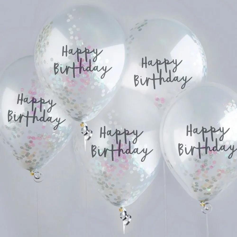 CG Global Products Ltd Konfettiballoner Happy Birthday Farveskinnende - Balloner