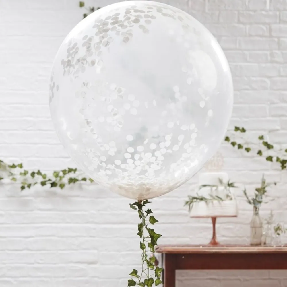 Ginger Ray Ltd Konfettiballoner Store Hvide - Balloner
