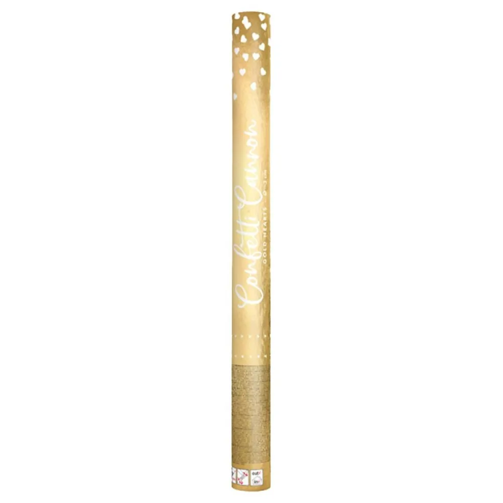 PartyDeco sp. z o.o. Konfettikanon Hjerter Guld Metallic - Festtilbehør