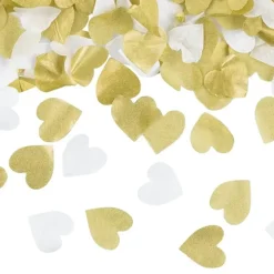PartyDeco sp. z o.o. Konfettirør Hjerter Guld/Hvid - Oppyntning