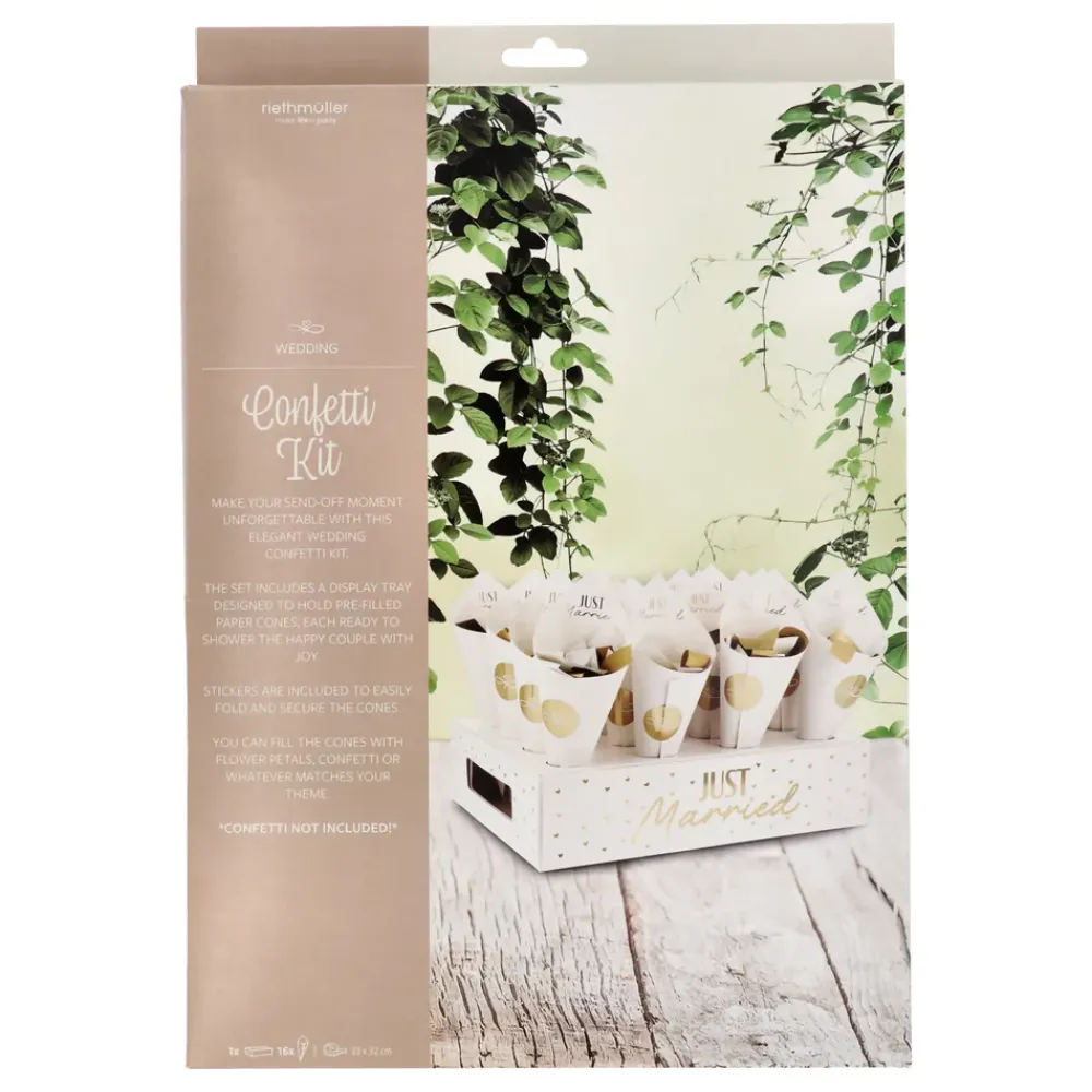 Folat B.V. Konfettistrut Kit Just Married - Oppyntning