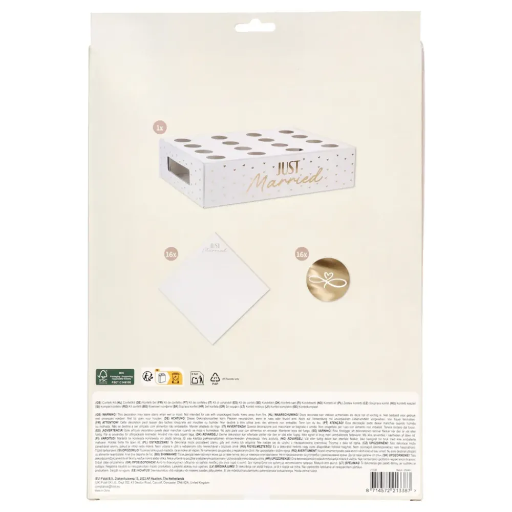 Folat B.V. Konfettistrut Kit Just Married - Oppyntning