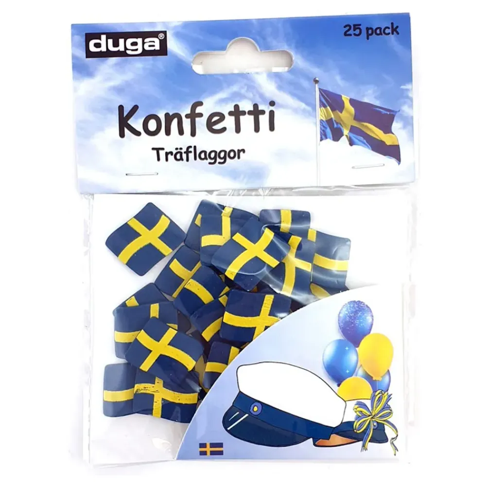 Dynäs Import AB Konfetti Svenske Flag i Træ - Oppyntning