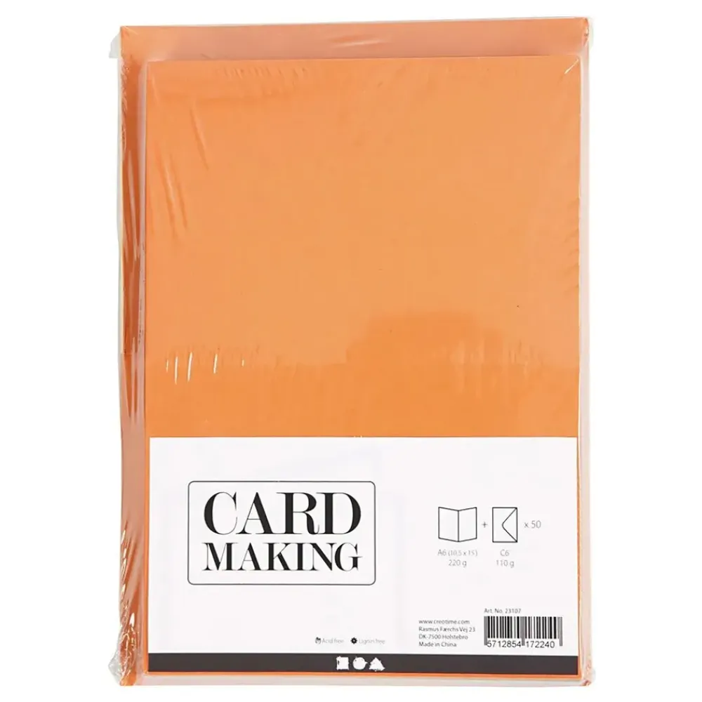 Creativ Company AB Kort og Konvolut Blandede Farver - Hobby & Fritid|Hilsningskort